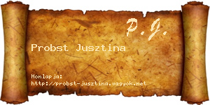Probst Jusztina névjegykártya